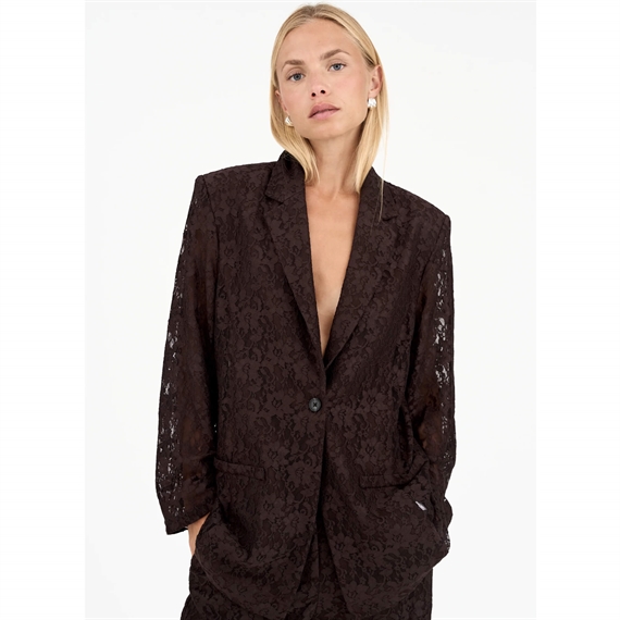 IVY Copenhagen Lara Lace Blazer, Expresso Brown 